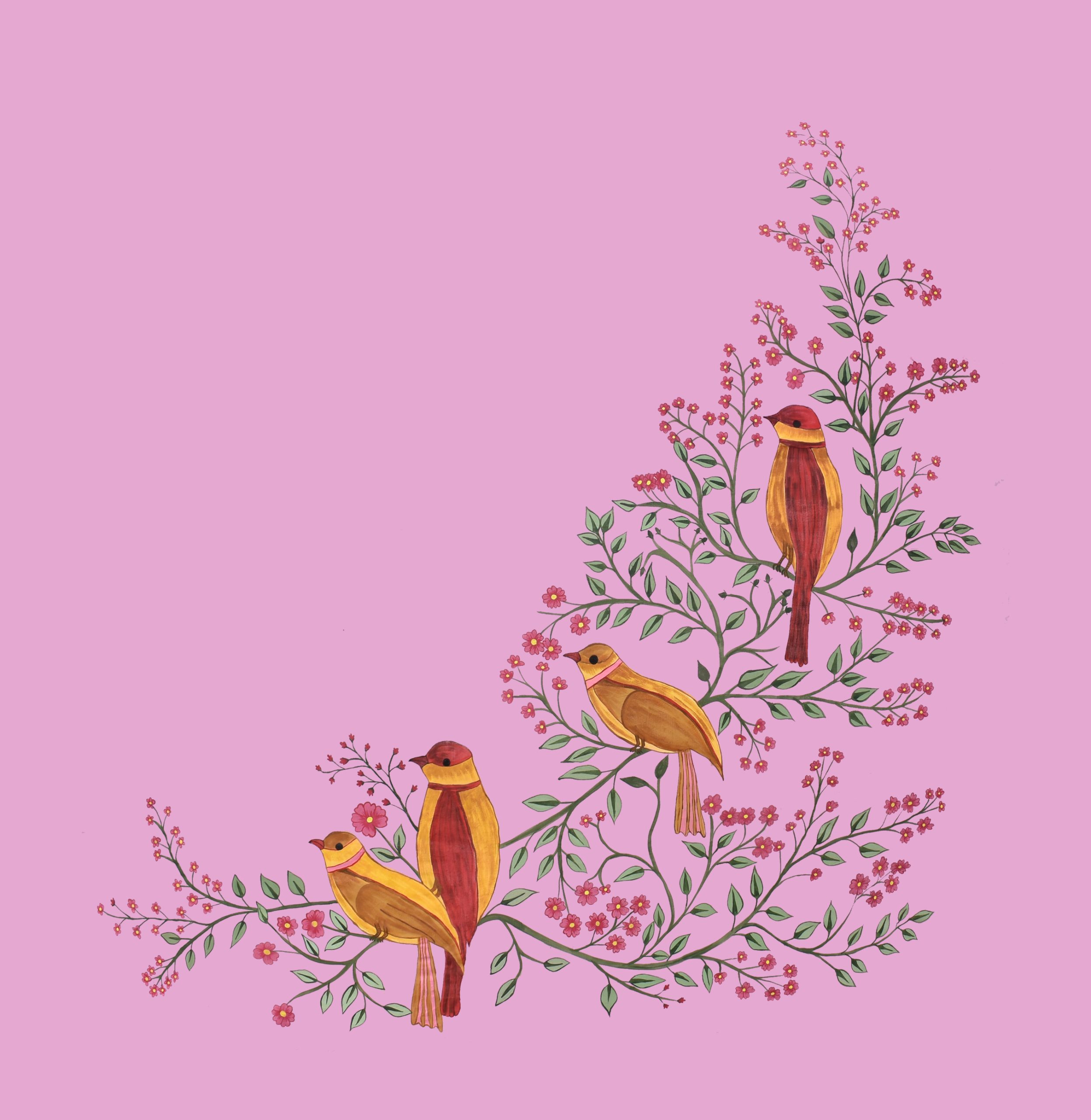 Birds in a Floral Vine - Image 7